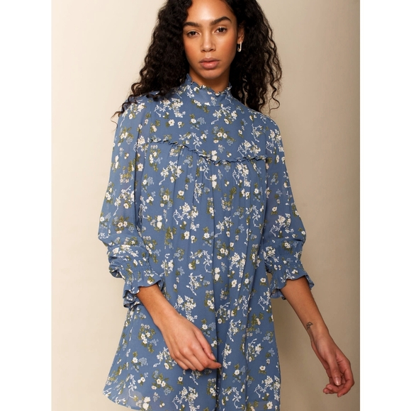 Reformation Dresses & Skirts - NWOT Reformation Jourdan Bridgerton Regency Floral Ruffle Mini Dress